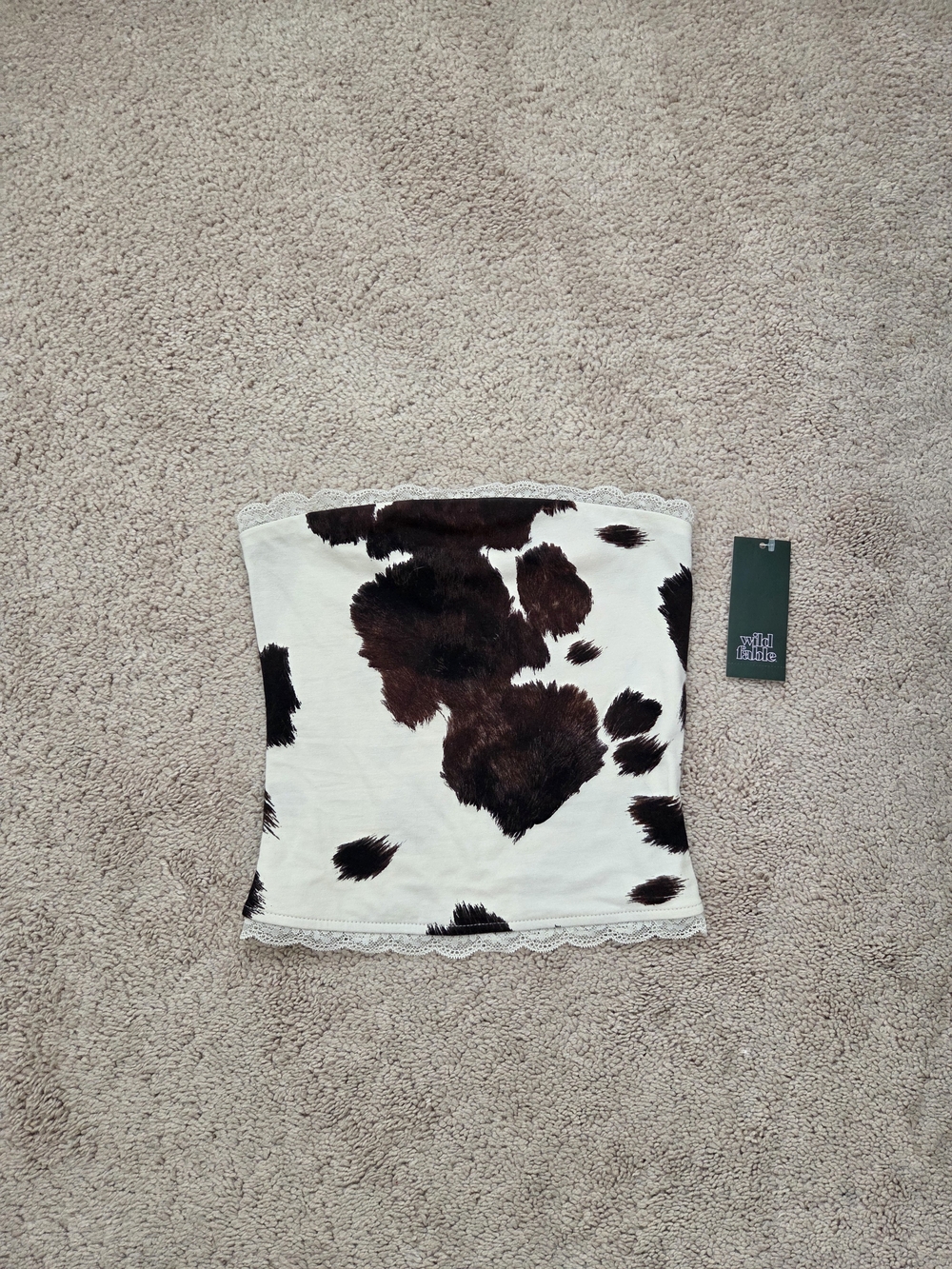 Nwt! Wild Fable Cow Print Tube Top Size Xxs